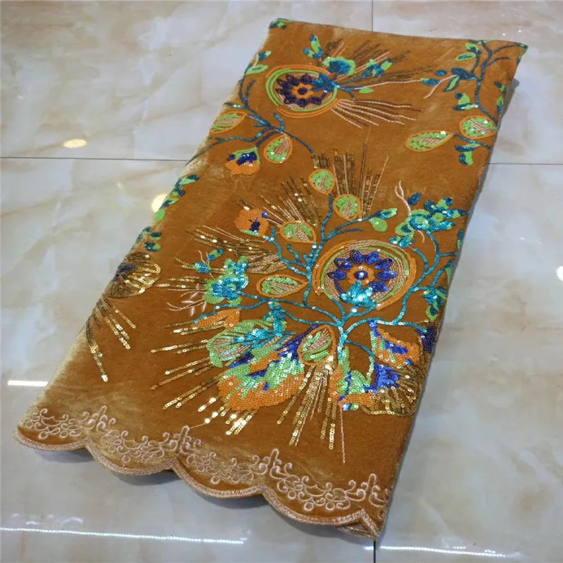 Бархатная ткань с блестками 2021 фиолетовая нигерийская черная Золотая кружевная