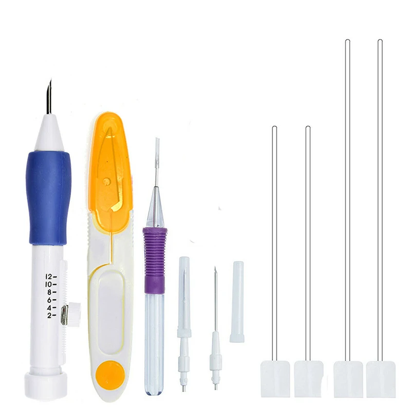 Magic Embroidery Pen Set Needle knitting Needles Tool Fancy Interchangeable Punch Tools Home Sewing Accessories | Дом и сад