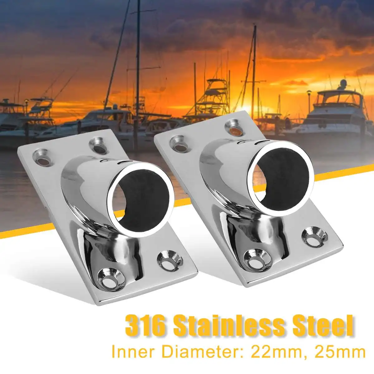 

Судовой трубопровод Audew, морские перила 316, фитинг из нержавеющей стали для труб, поддержка 22 мм/25 мм, морская фурнитура