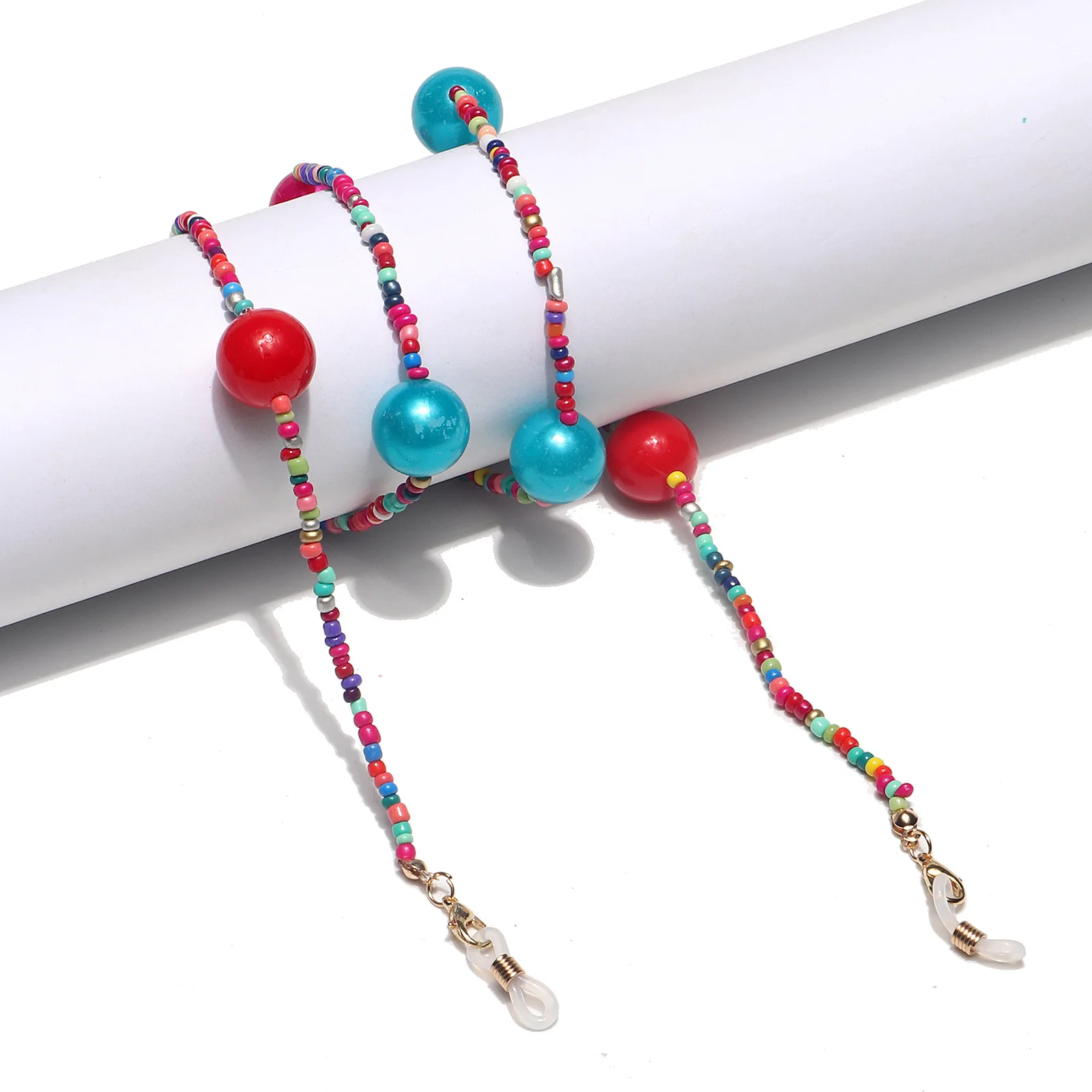 

2021 Chic Handmade Colorful Beads Ball Shape Glasses Chain Holder Mask Chain Accessary