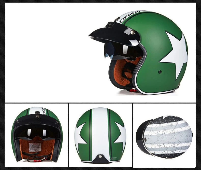 Classic Vintage Helmet Outdoor Motorcycle Helmet Jet Open Face Retro 3/4 Half Helmet Casco Moto Capacete Motociclismo for Men