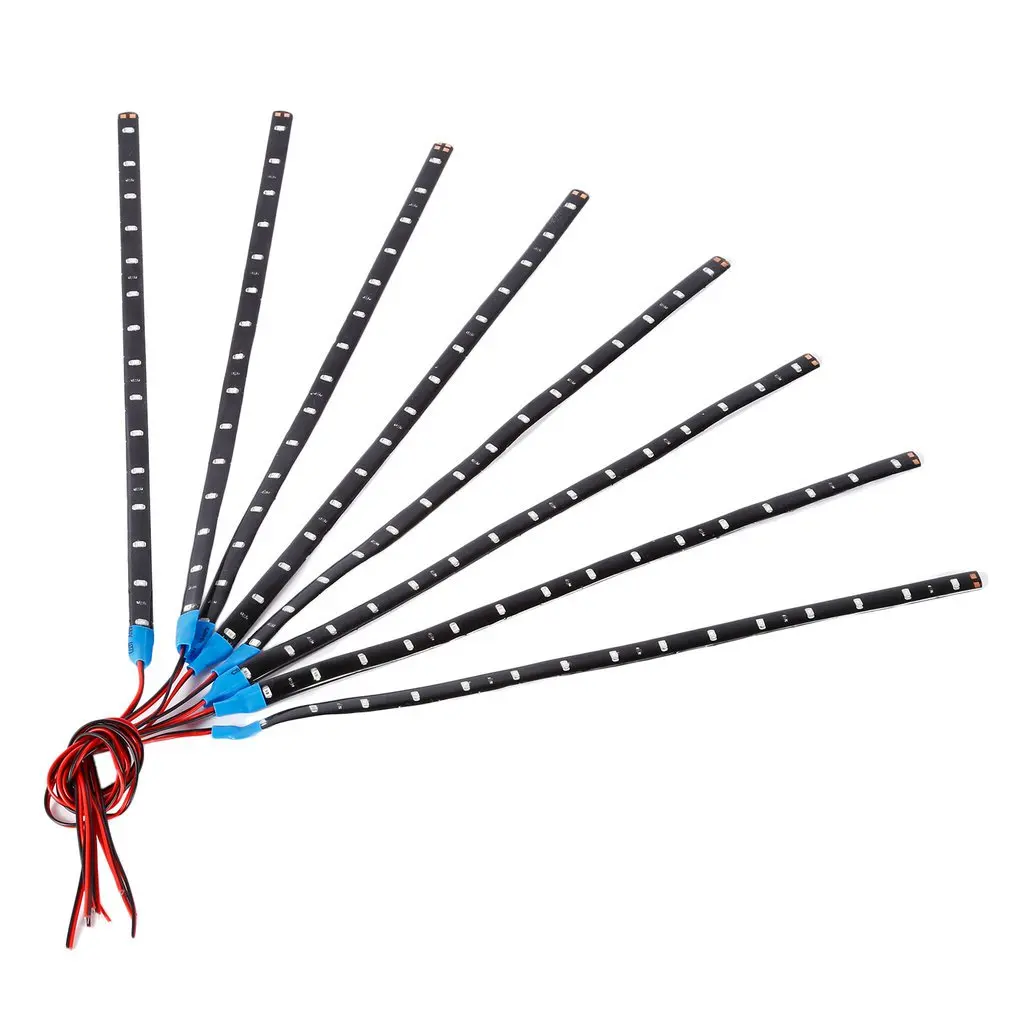 

8 шт. 30 см 15 светодиодов самоклеящаяся Гибкая Водонепроницаемая гибкая DC 12 В источник питания прочная Лента для автомобиля грузовика