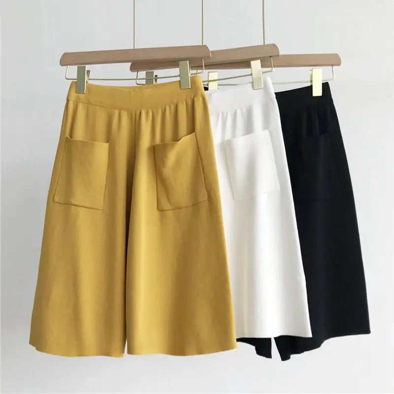 

2020 New Summer Women Fashion Harajuku Solid Elastic High Waist Trousers Office Ladies Temperament Pocket Pleated Trousers T193