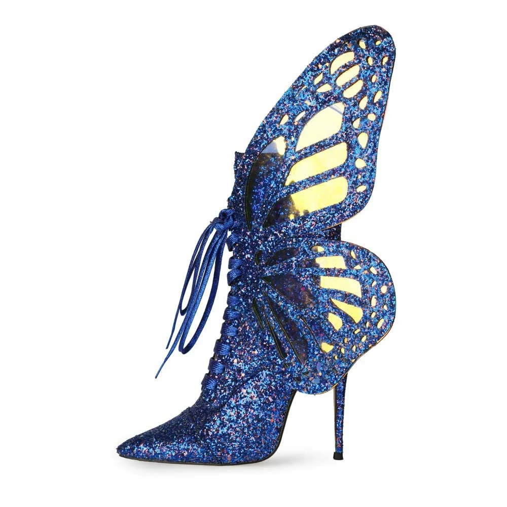 

New style thin heel high heels fashion women's boots cross lace butterfly women's Boots