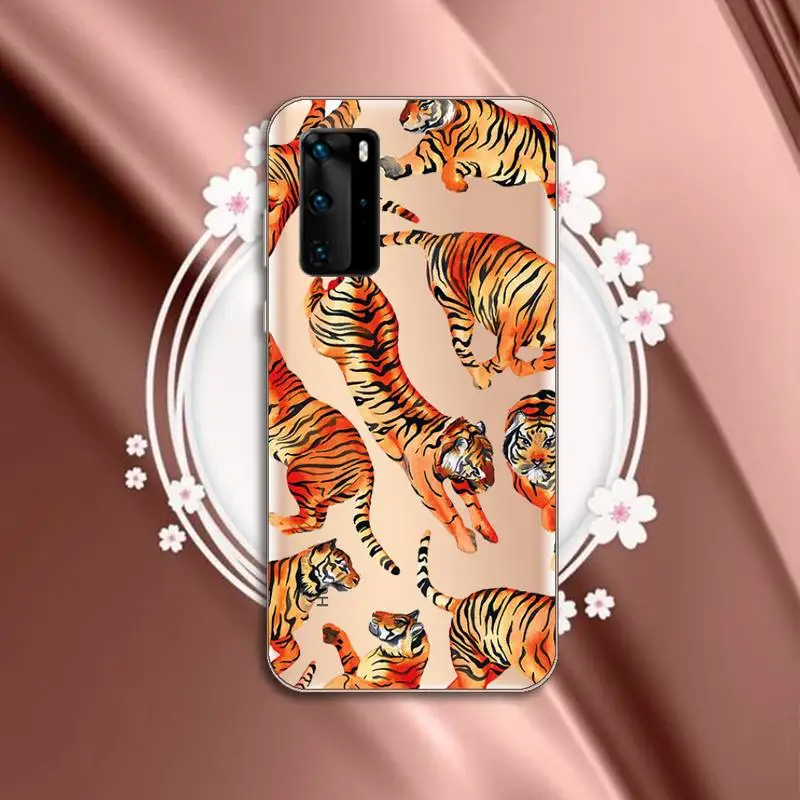 

Tiger leopard horror animal Phone Case Transparent for Huawei P honor 8 10i 20 30 40 smart 2019