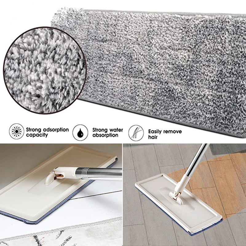 

5/10/20PCS Microfiber Floor Mop Cloth Replace Rag Mop Self Wet And Cleaning Paste Mop Dry Cleaning Mop Floor Cloth Home Bathroom