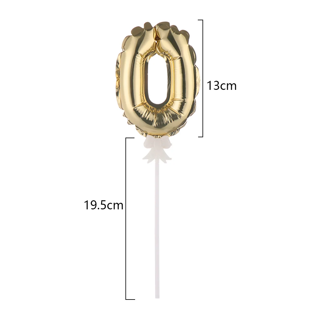 0-9 5-дюймовые золотые серебряные фольгированные шары с цифрами топпер для торта