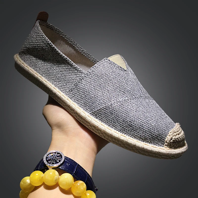 Mens Casual Shoes Espadrilles Canvas Men Breathable Slip On Cheap Loafers for Sneakers Moccasins Dropshipping AODLEE | Обувь