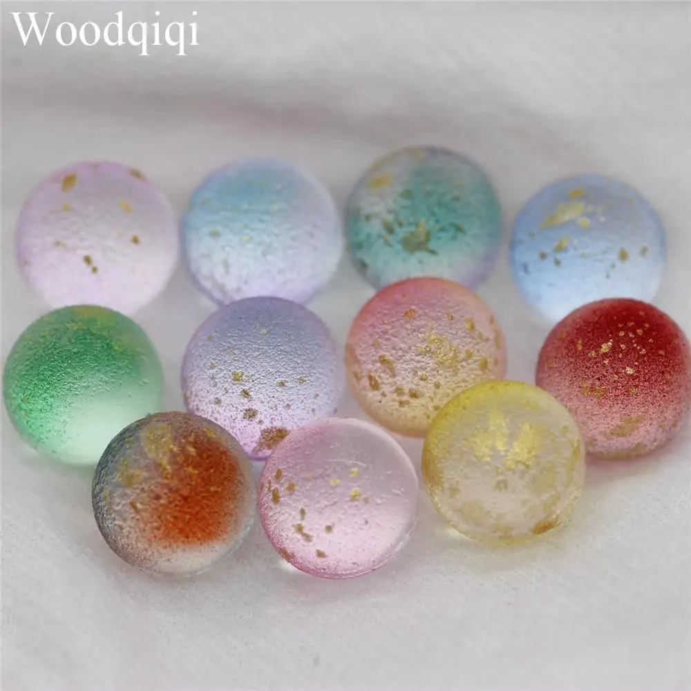 

12mm 20PCS Round Glass Loose Beads DIY Colorful Popular Handmade Material Crystal Ball Hairpin Top Beads Jewelry Findings