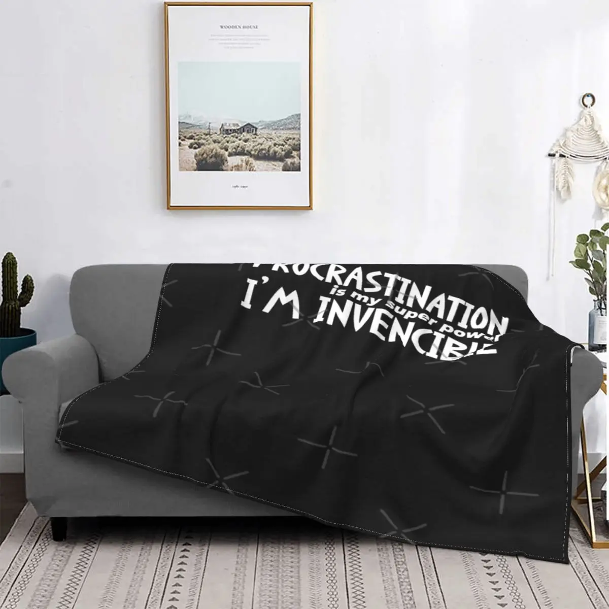 

Procrastination Is My Super Power-Manta a cuadros para cama, manta mullida con capucha a cuadros, manta para shot y Manta