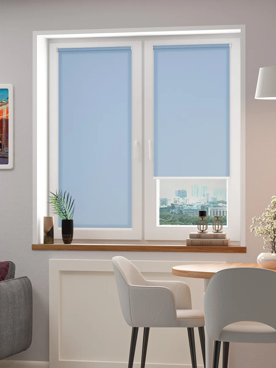 Рулонная штора FixLine BASIC 80х180 см голубой|Жалюзи шторы и ставни| |