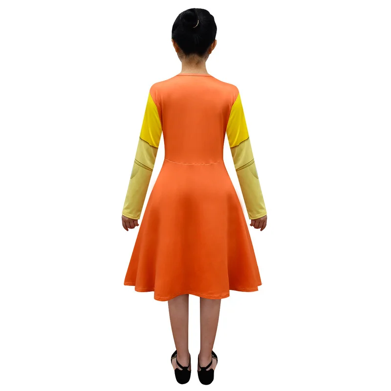 Новинка Детский костюм из игры кальмар с длинными рукавами 123 Кукольное платье