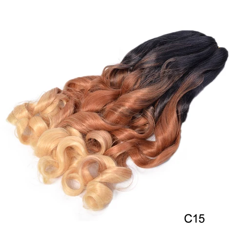 24 дюйма свободные волнистые спиральные завитые косы синтетические волосы Омбре предварительно растянутые плетеные женские волосы для наращивания французские кудри