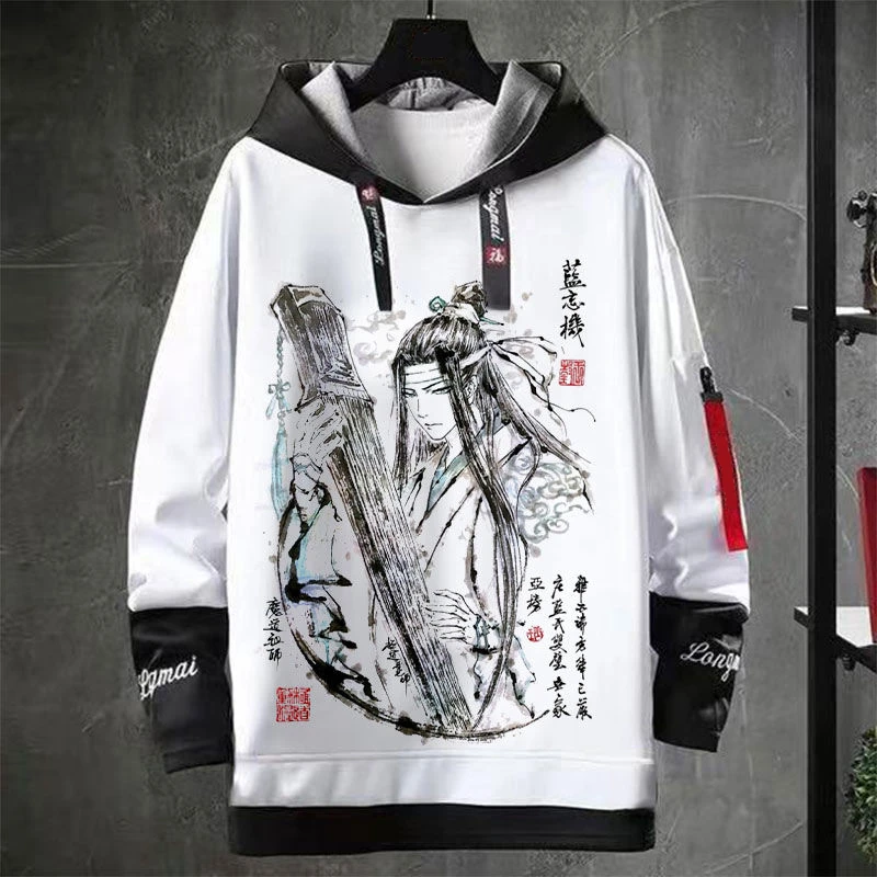 

Cosplay Lan Wangji Hooded White Men Hoodies Sweatshirts Anime Mo Dao Zu Shi Cosplay Costumes The Untamed Wei Wuxian
