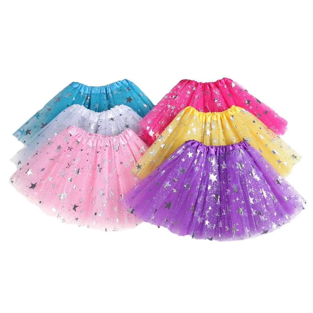 Toddler Kids Girls Baby Tulle Star Sequins Princess Tutu Skirt Outfits Costume Fashion Multicolor Skirts | Детская одежда и обувь