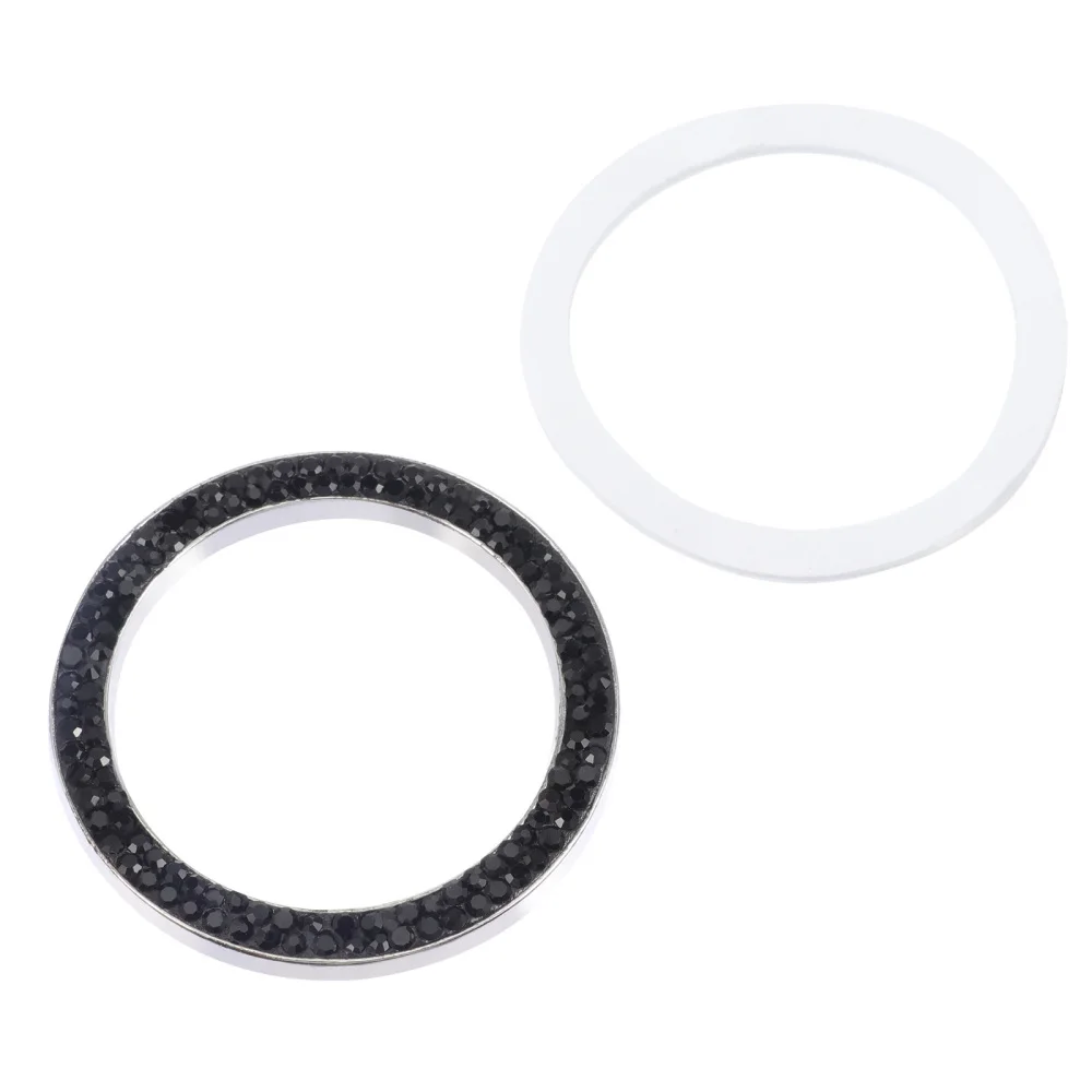 

2pcs Car Rhinestone Styling Accessories Circle Decoration Start Button Ring