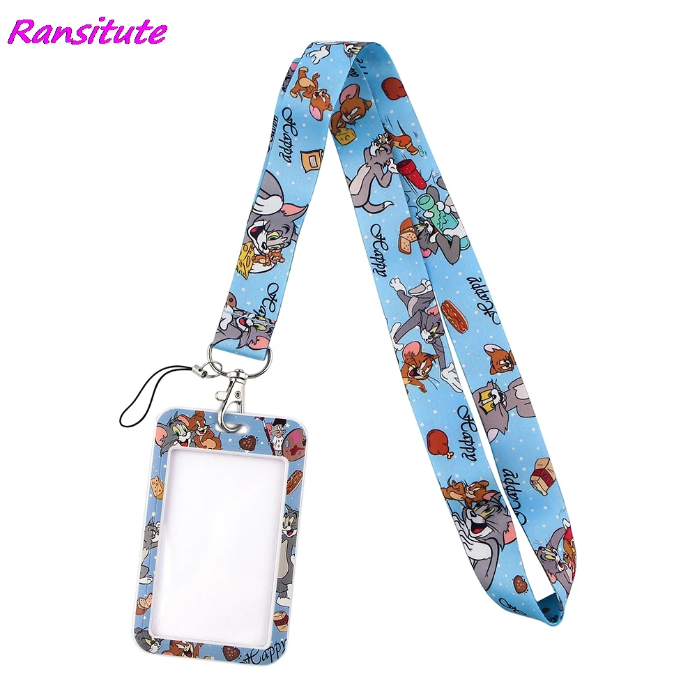 Ransitute R1679 с мультипликационным принтом кошки мышки шнурки для друга Ключ ID карты