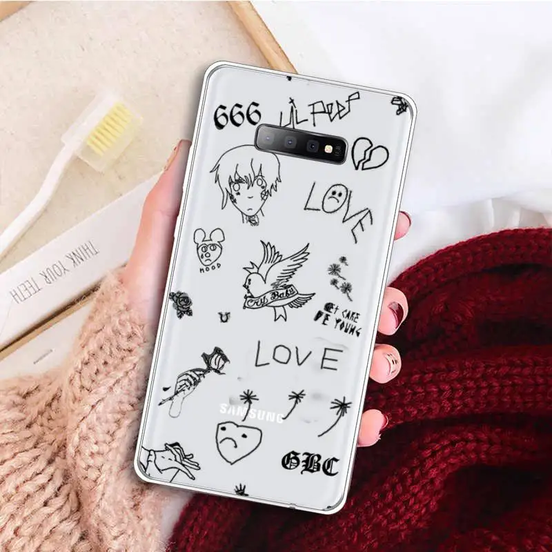 

Lil Peep singer cool Phone Case Transparent for samsung A 21s 71 S 8 9 20 note 10 20 ultra plus