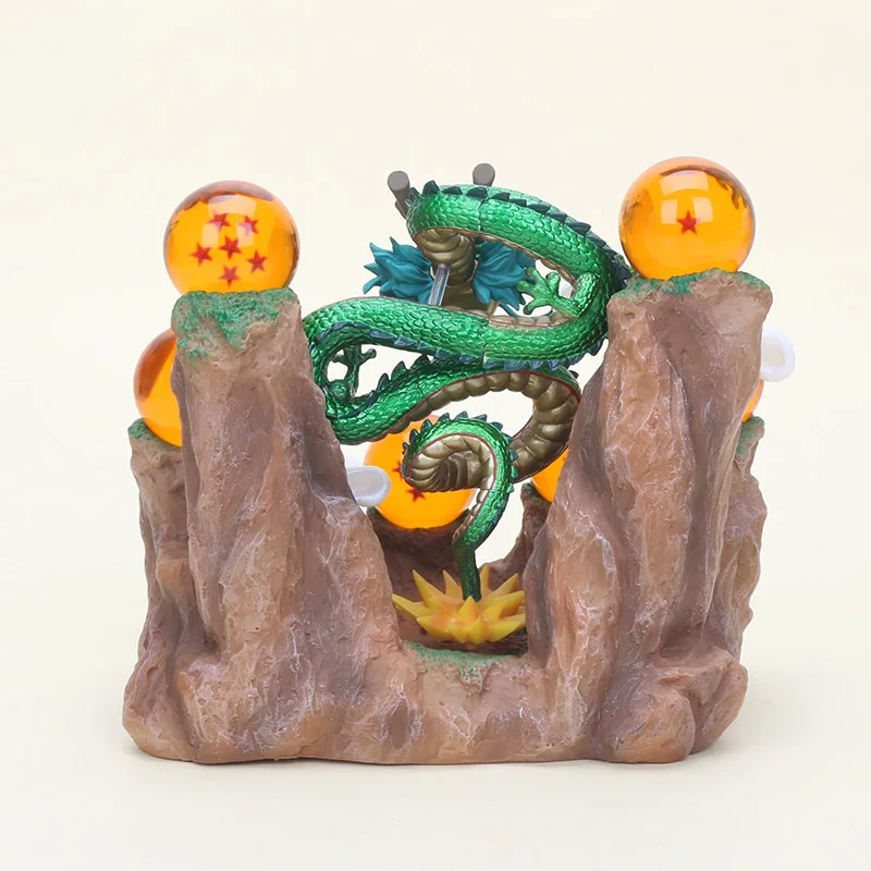 Dragon Ball Z Shenron Shenlong зеленый металлик Золотой Дракон модель DBZ игрушка ПВХ фигурка горная основа Смола шар сцена декорация подарок
