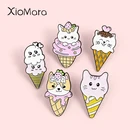Животные мороженое конус эмалевые Булавки модные милые значки с отворотами кошки собаки оптовая продажа Мультяшные булавки Подарочные ювелирные броши для друзей