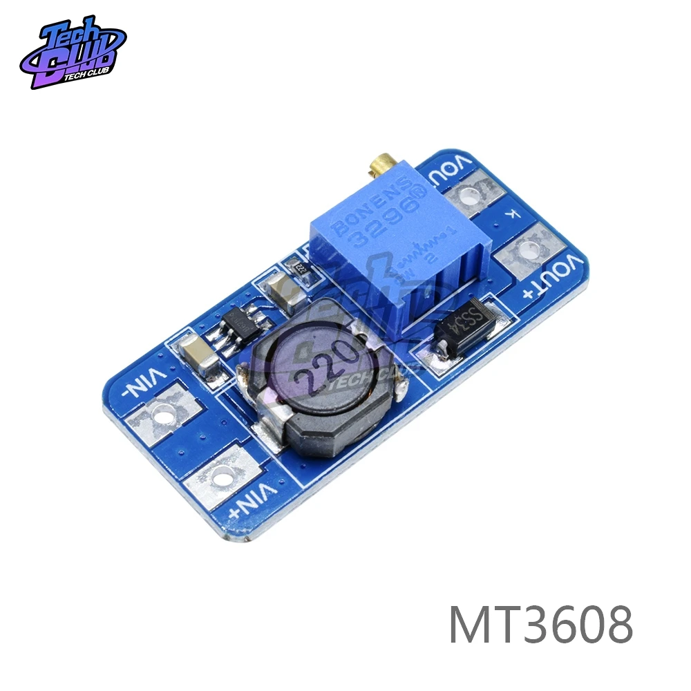 Повышающий Модуль питания MT3608 DC повышающая плата с максимальным выходом 28 в 2 А