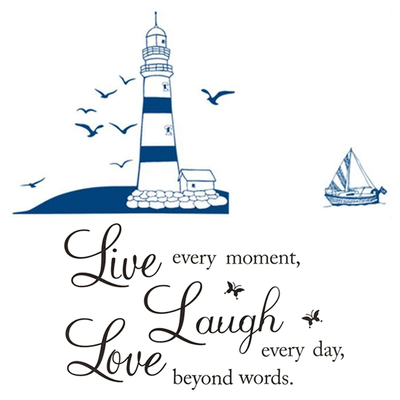 2 шт. съемные настенные стикеры на обои для гостиной синяя Парусная стена чайки