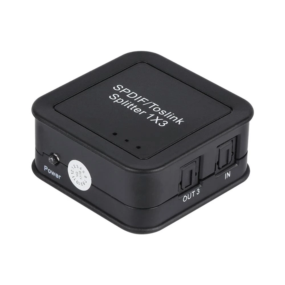 

3 Way Optical Digital Audio Splitter 1x3 SPDIF Toslink Coaxial Splitter Converter One input 3 Outputs Support LPCM 2.0 DTS AC3