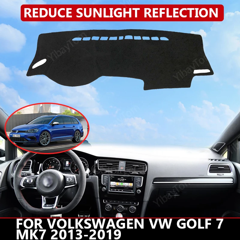

Carpet Dash mat for Volkswagen VW Golf 7 MK7 2013-19 Auto Dashboard Velvet Cover Black blocks dust reduces noise car accessories