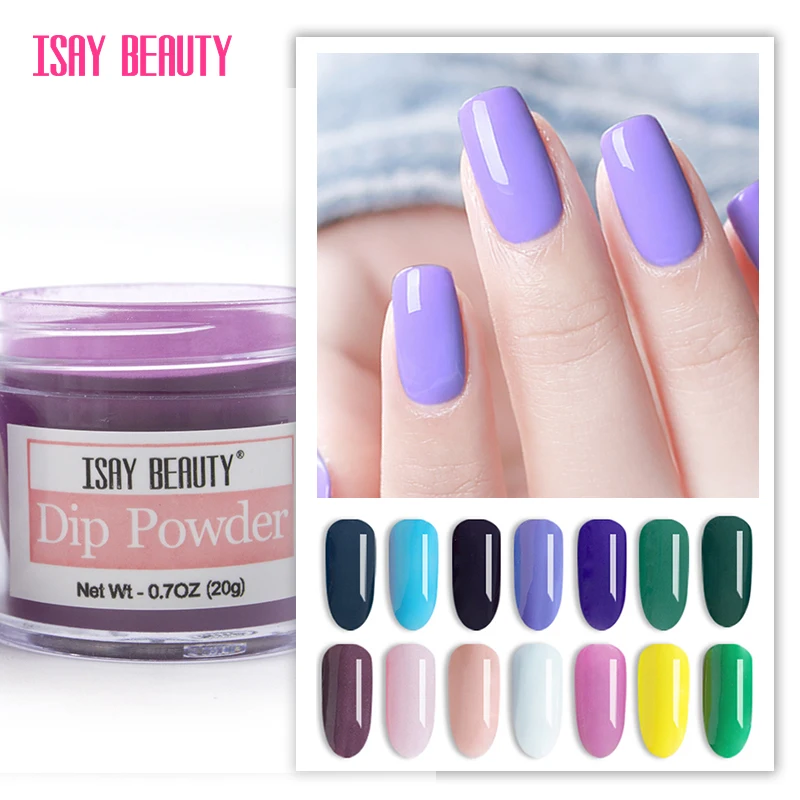 ISAYBEAUTY пудра для напыления ногтей 20 грамм погружения гвоздей долговечный сильный