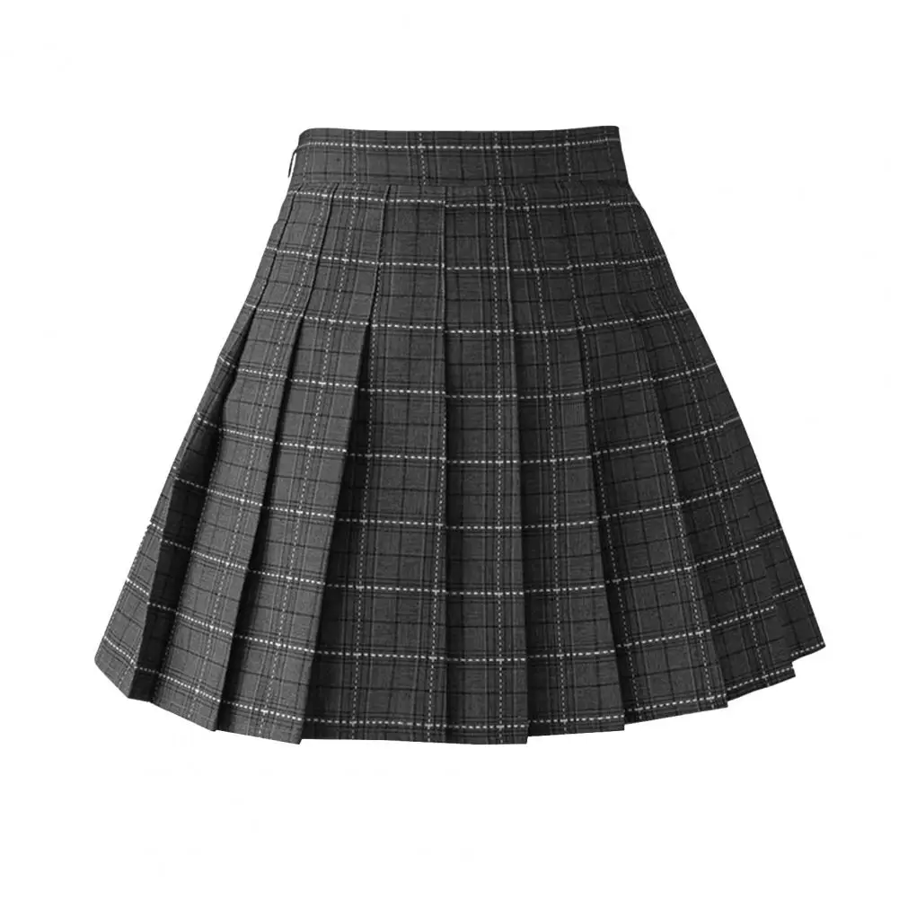

Goth Skirt Plaid Skirt Pleated Skirt High Waist Large Hem Solid Color Girls Sexy Skirt A Line Skirt for Women Mini Pleated Skirt