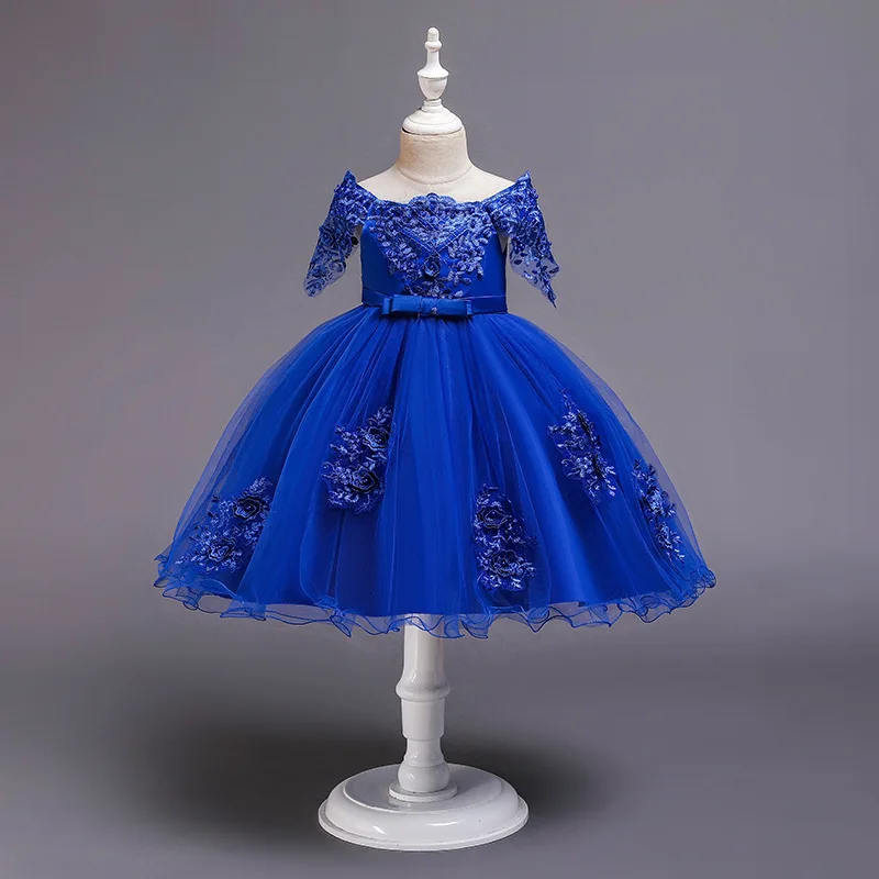 YOLIYOLEI Lovely Girl Princess Dresses European Style Party Embroidery Flower Dress Birthday Wedding Clothes for 3-10 Years Kids | Детская