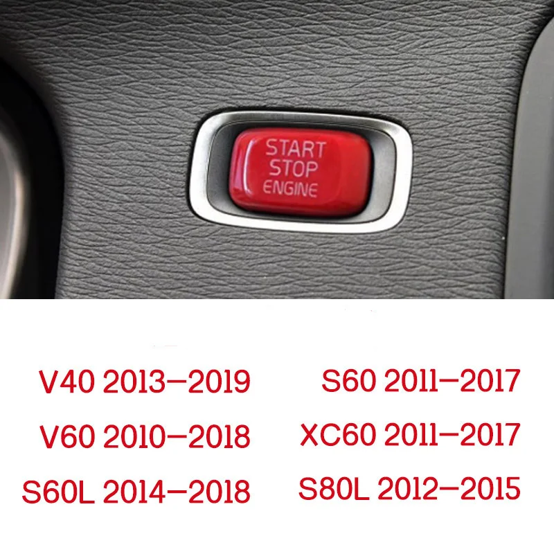Кнопка остановки двигателя автомобиля Наклейка накладка украшение для Volvo V40 V60 S60