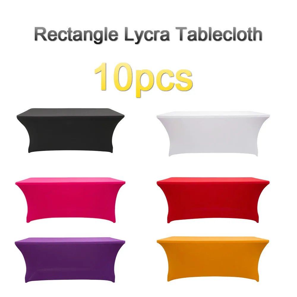 10 шт. прямоугольная искусственная скатерть из спандекса для свадебной