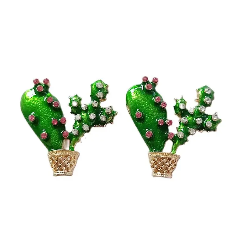 

5 шт. эмалевые металлические головные уборы Стразы в виде кактуса, новые аксессуары из сплава, аксессуары для волос ручной работы «сделай са...