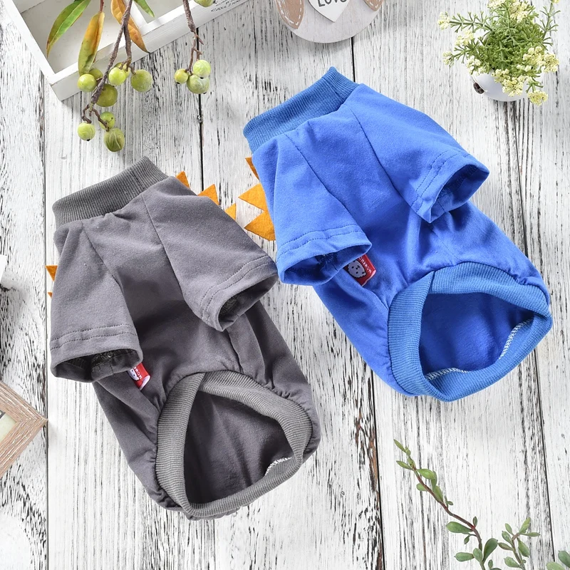 Удобная футболка для домашних животных милая хлопковая одежда с принтом