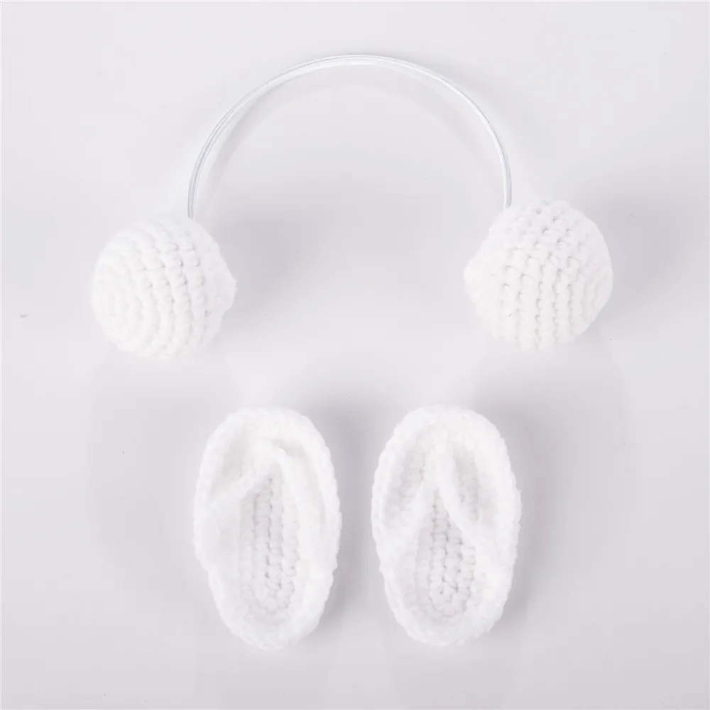 white headset shoes Jane Z Ann мини-ноутбук маленькая Компьютерная гарнитура Новорожденный ребенок креативный реквизит для фотосессии аксессуары для студийной съемки - Цвет: white headset shoes
