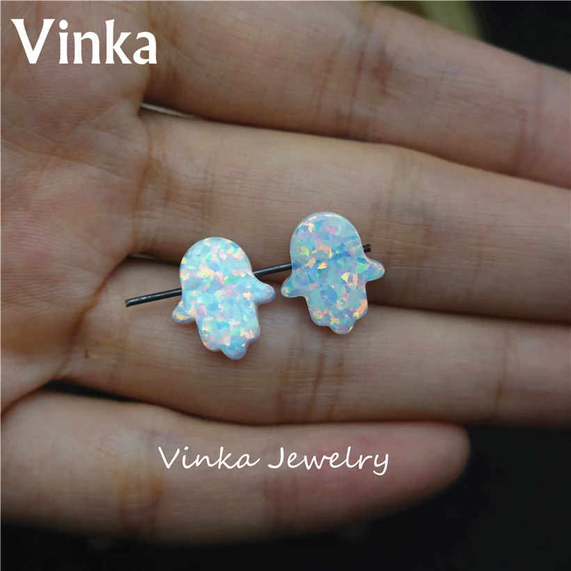 10pcs/lot Wholesale 11x13mm Opal Hamsa Pendant Charms Synthetic &amp Hand for DIY Jewelry Necklace | Украшения и аксессуары