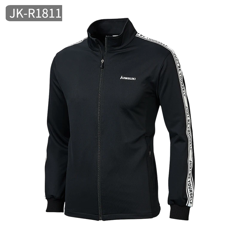 Kawasaki Мужская куртка для бега, рубашка для фитнеса с длинным рукавом, тренировочная Джерси, спортивная куртка с воротником-стойкой, куртки для бега на молнии, JK-R1810