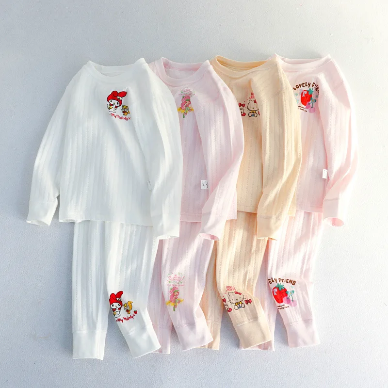 

Зима 2020, комплект нижнего белья для маленьких детей, хлопковый мягкий пижамный комплект с принтом для детей, одноцветная теплая одежда для с...