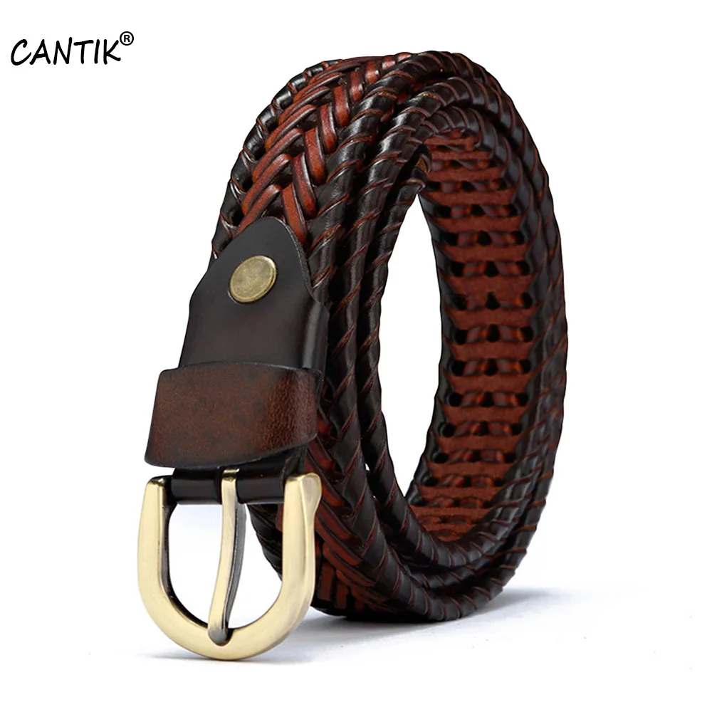 

CANTIK Ladies High Quality Women's Fashion Genuine Leather Versatile Jean Belt Origin Cowhide Jeans Clothing 2.7cm Width FCA019