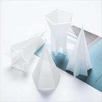 diy hexagonal cone silicone mold pentagonal cone mold flexible transparent clear molds for casting with resin cement candle