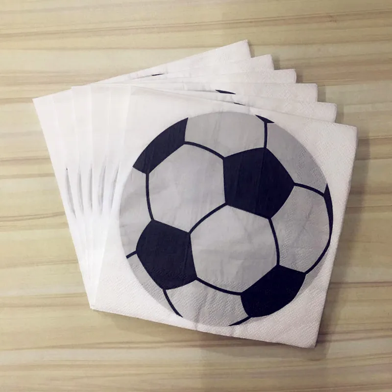 Одноразовые бумажные салфетки для футбола 20 шт./компл. 33x33 см|Одноразовая посуда