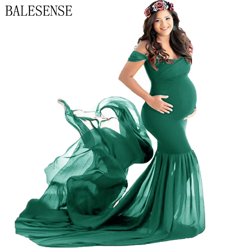 Платье макси для беременных Платья фотосессии Одежда сексуальное шифоновое