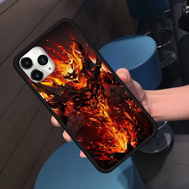 

Hot game Dota 2 logo fire devil Phone Case for iPhone 11 12 pro XS MAX 8 7 6 6S Plus X 5S SE 2020 XR shell cover funda