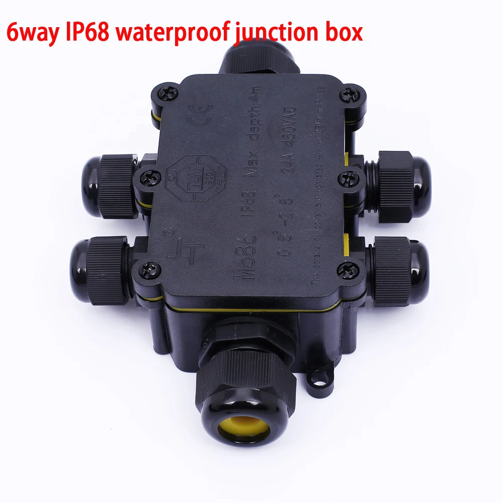 6 Way ip68 водонепроницаемая распределительная коробка фоторазъем Электрический