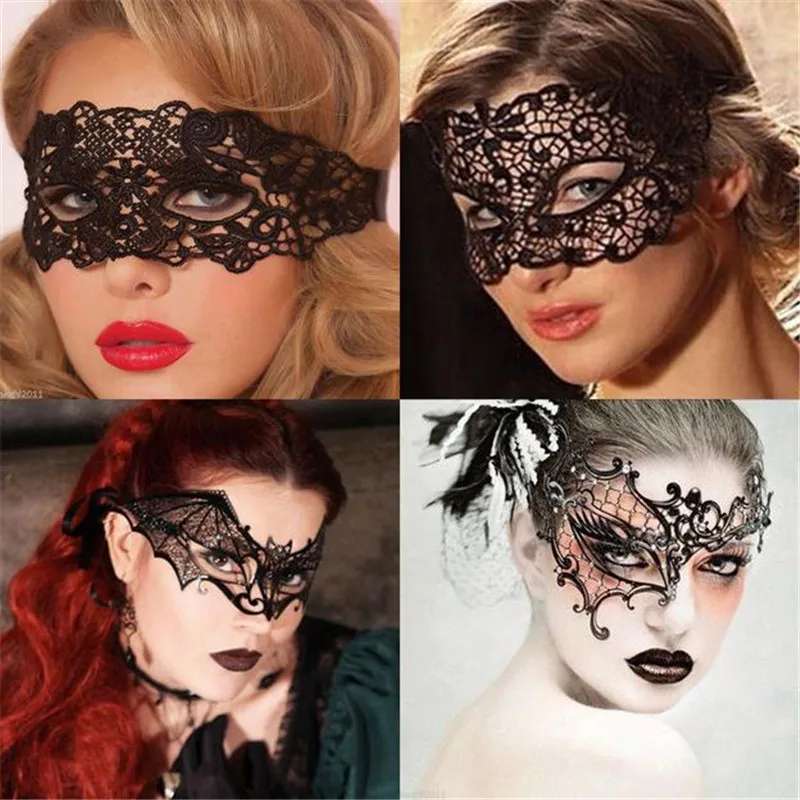 Соблазнительная загадочная Женская семейная готическая Черная маска для танцев