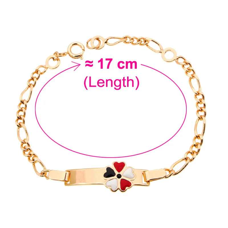 

Pink Heart Girl Kids Bracelets Baby Armband Gold Baptism Children Bracelet Bebe Pulceras Bebek Bileklik Bracciali Bambini B0929