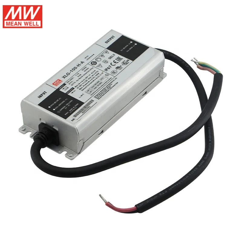 Бренд MEAN WELL представляет XLG-100-H-A 100 Вт 27-56в 2100mA постоянного Мощность режим светодиодный драйвер светодиодный Питание регулируемый