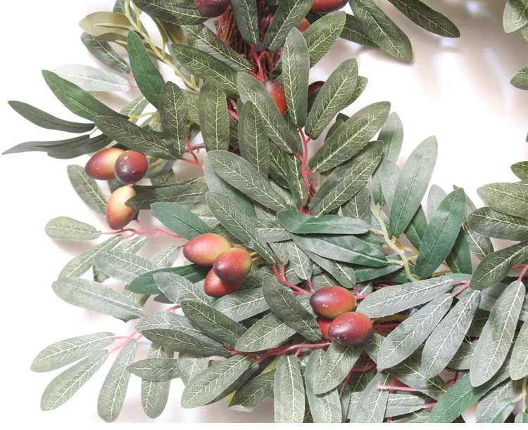 

61cm Simulation Olive Garland Fruit Artificial Flowers Welcome Wreath Door Ornaments Christmas Party Wedding Home Decoration