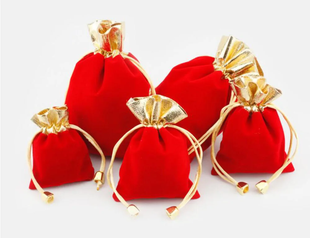 

Красный бархатный мешочек 50 шт